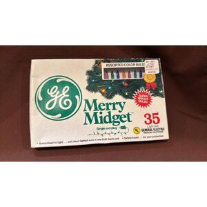 Vintage 1980's GE Merry Midget 35 Christmas Lights